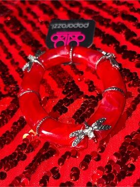 Paparazzi Red Resin Dragonfly Bracelet
